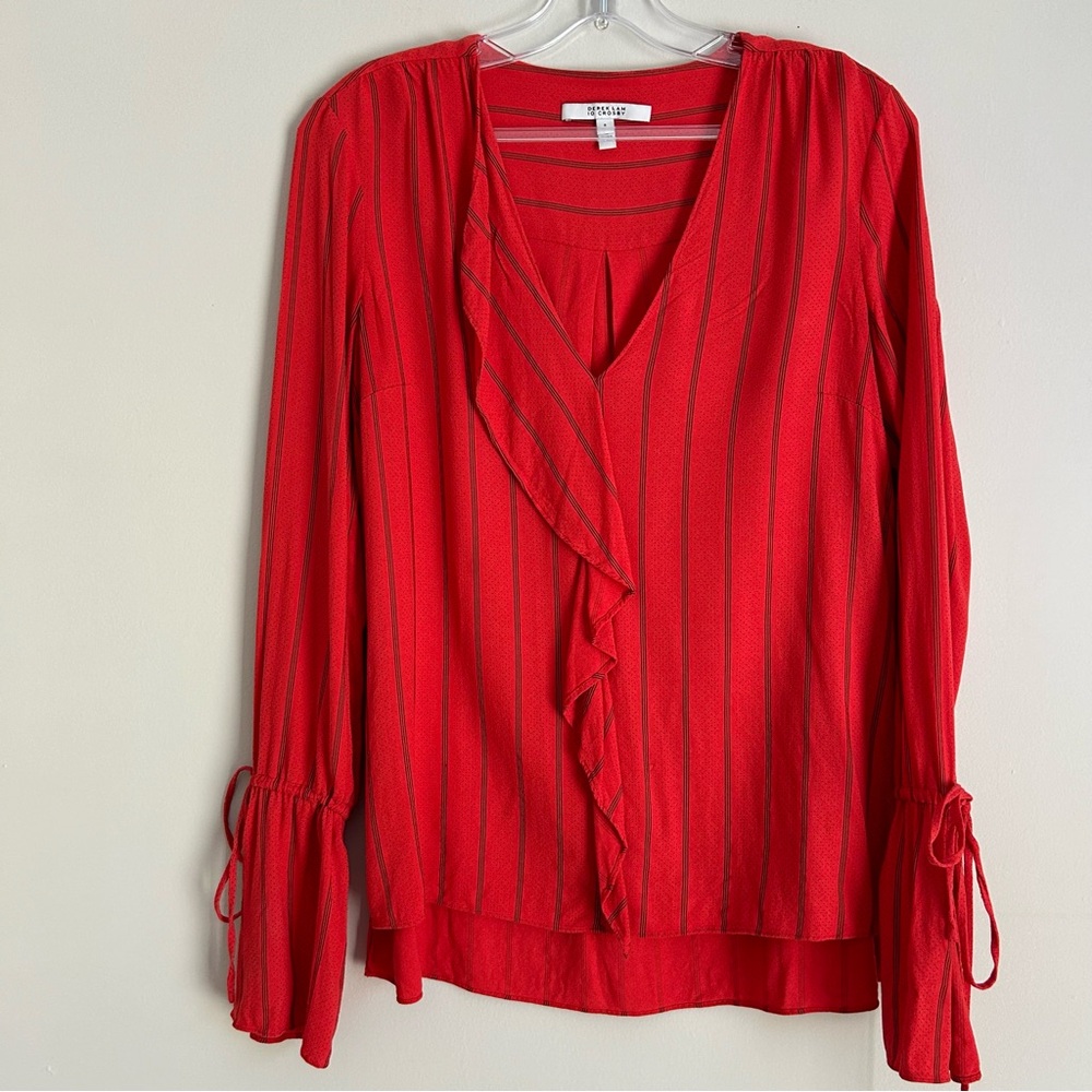 10 Crosby Derek Lam Ruffle Striped Top